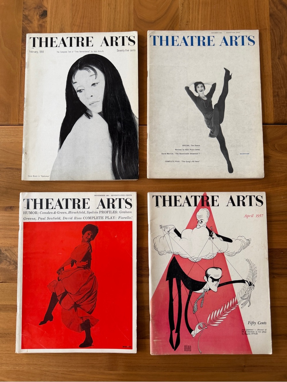 VINTAGE Theatre Arts Magazines Lot of 4 Mid-Century Theatre Dance 50's 60's